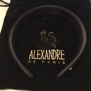 Never worn black silk Alexandre De Paris headband